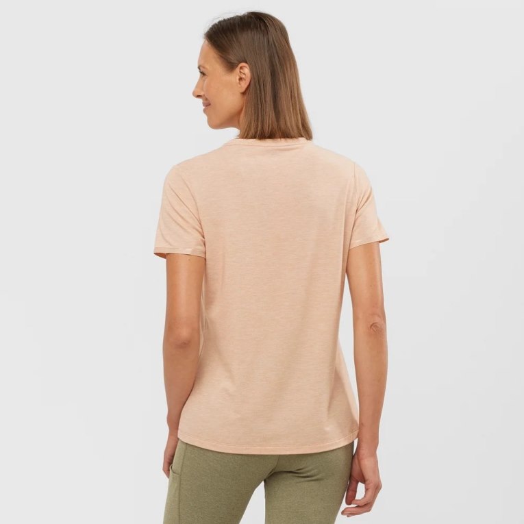 Camiseta Salomon Essential Tencel Corta Sleeve Mujer Coral | MX QPOX067